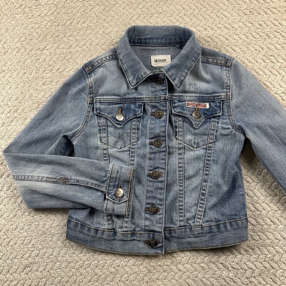 Hudson Trucker Jean Jacket Size Small 90's Grunge Revival Biker‎ Americana
